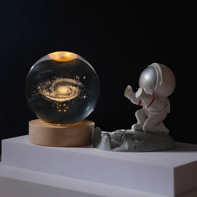 Galaxy Crystal Ball LED Night Light – 3D Moon Planet Lamp for Home Décor & Gifts