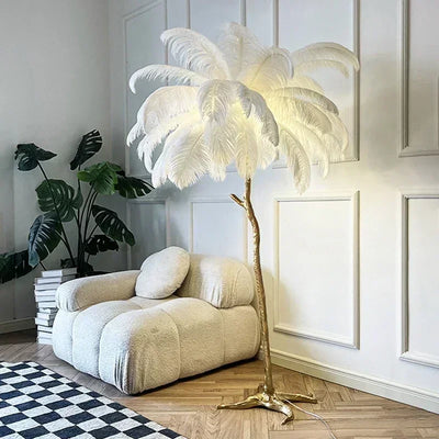 Novelty Animal Dimmable feather floor lamp for warm floor lighting