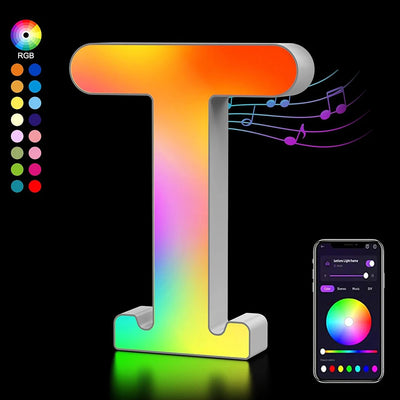 Smart LED Alphabet Letter Lights – App & Voice Controlled RGB Night Light for Bedroom Wall Décor