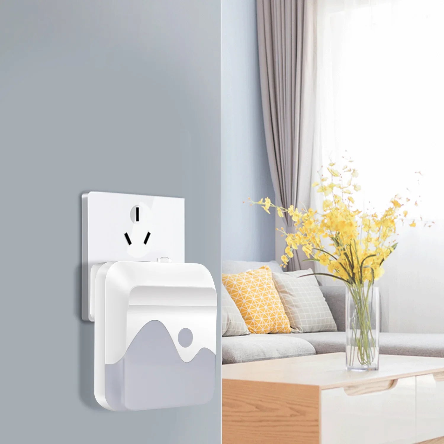 Dual-Tone Compact Plug-In Night Light with Motion &amp; Light Sensors