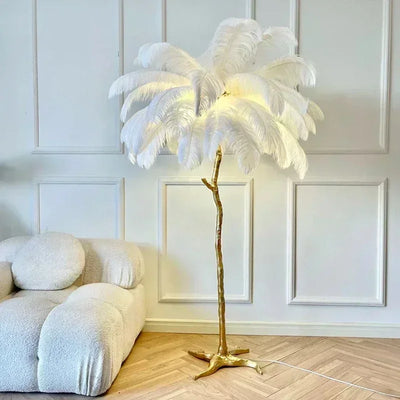 Novelty Animal Dimmable feather floor lamp for warm floor lighting