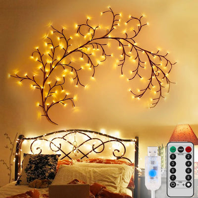 LED Tree Branch Fairy Light – USB & Solar 8-Mode DIY Vine Lamp for Christmas & Garden