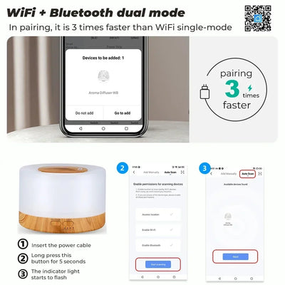 WiFi 500ML Electric Humidifier Night Light Remote Control design detail view