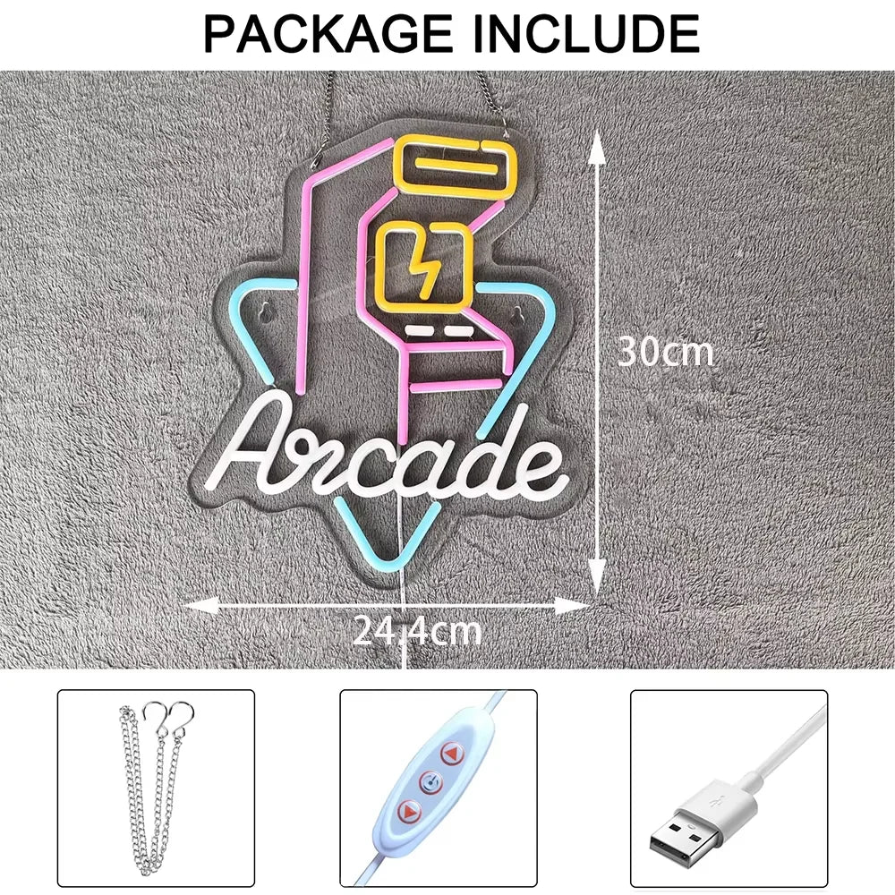 Arcade Personalized Gamification Neon Wall Light Dimmable lifestyle product view