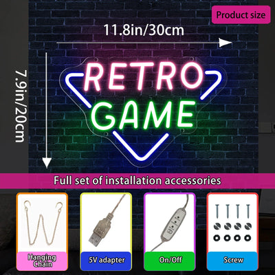 Game Neon Sign Neon Wall Light USB for soft bedroom ambience