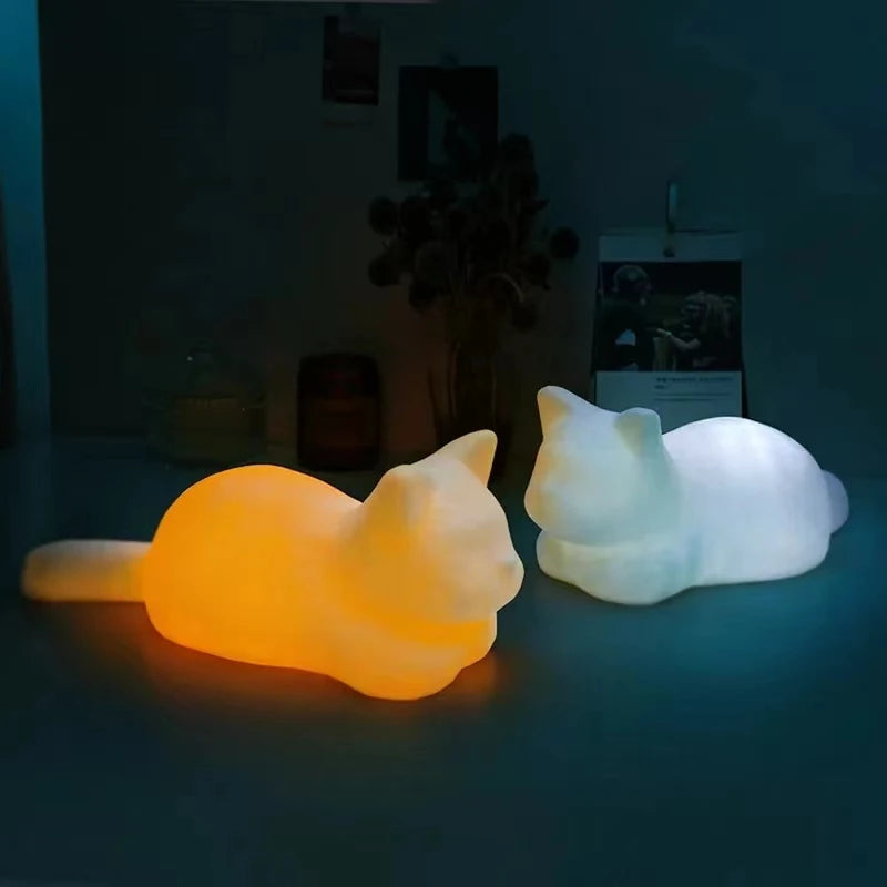 Animal Cute Sleep Bedside Table Lamp USB close-up product view, in Cat night light