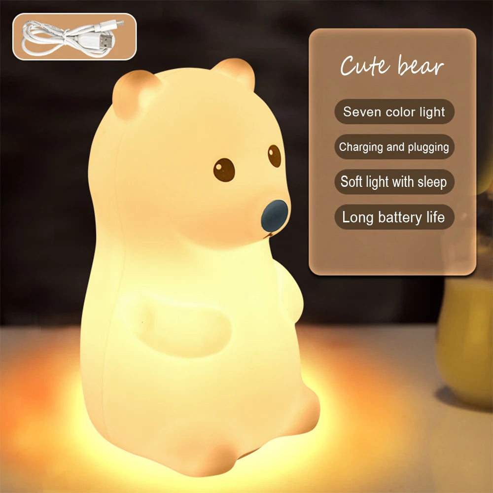 Voice-Activated Rabbit Night Light – Clap-On Colour-Changing LED Kids Lamp