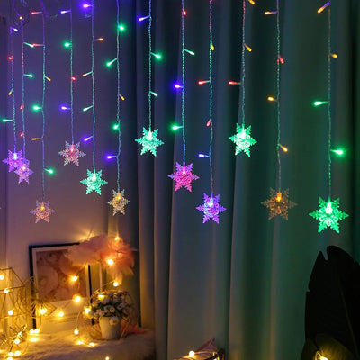 Window Curtain Fairy String Lights Touch Control Dimmable for soft bedroom ambience