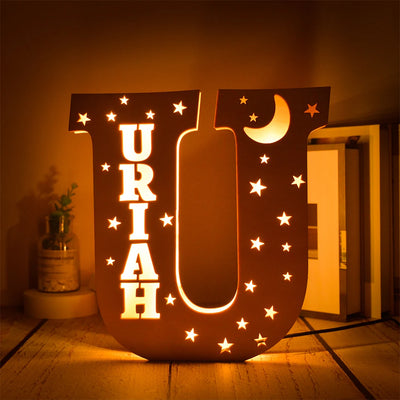 Custom Name LED Night Light – Personalised Star Wall Lamp for Bedroom, Nursery & Gift