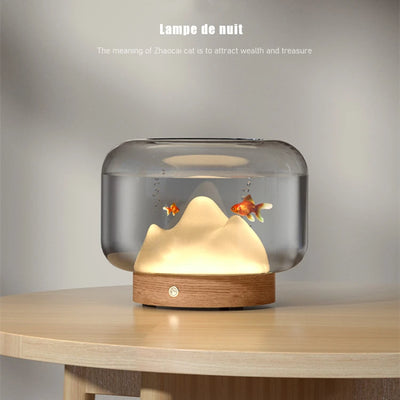 Snow Mountain Aquarium Lamp – Miniature Fishbowl Terrarium with LED Décor