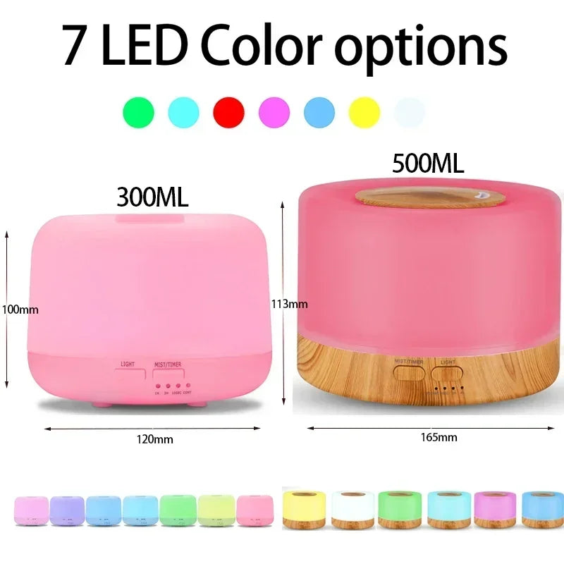 WiFi 500ML Electric Humidifier Night Light Remote Control shown as soft ambient home lighting