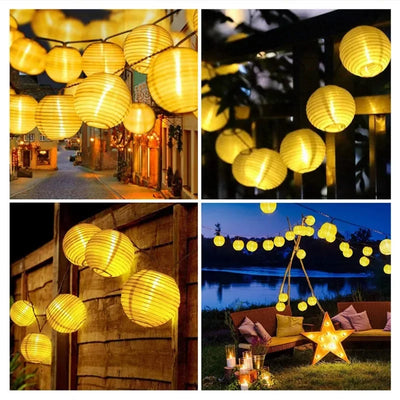Lantern String Lights Solar Battery decorative lighting detail