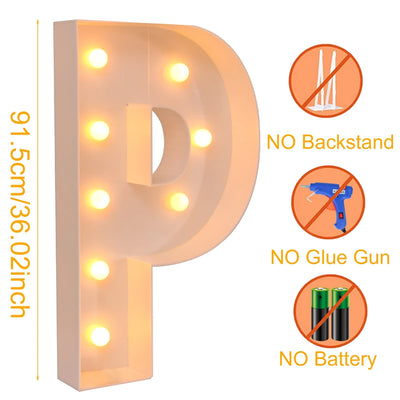 Giant LED Letter Light Frame Box – 91.5cm DIY Name Balloon Filling Box for Parties