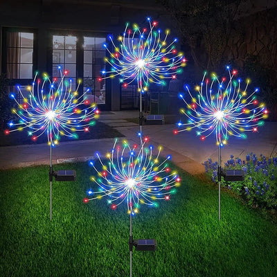 Solar Firework Burst Garden Stake Lights – Outdoor LED Pathway Décor