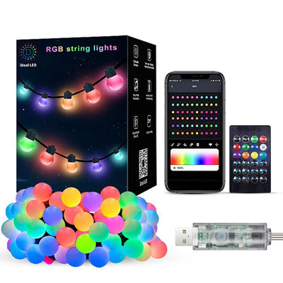 10M G40 Bulb String Lights USB Color-Changing decorative lighting detail