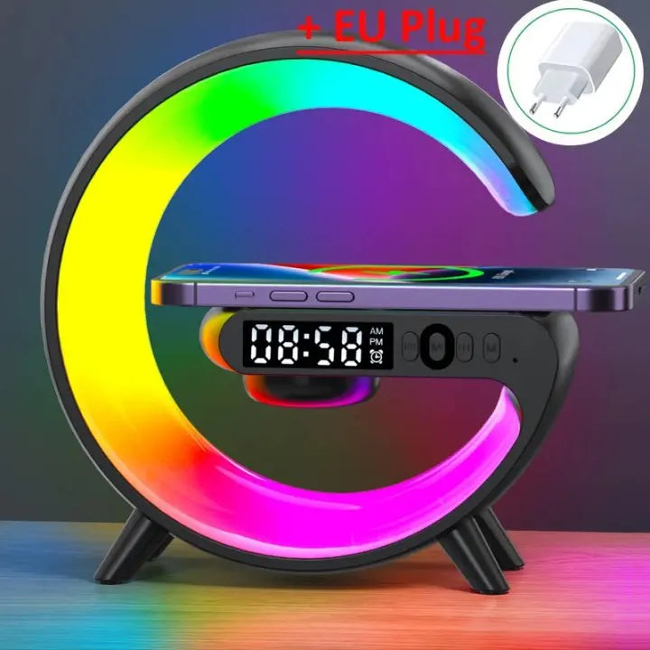 Wireless Charging Alarm Clock Speaker Lamp RGB variant product view