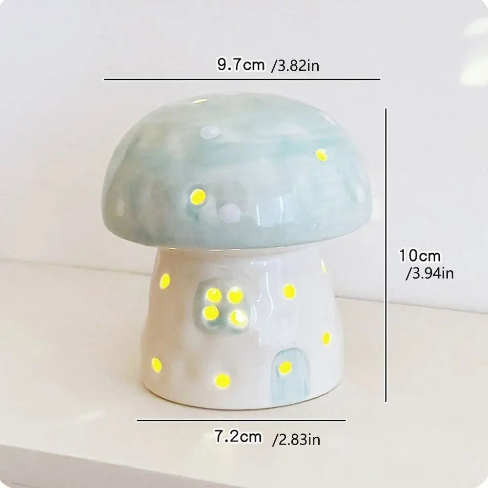 Enchanted Ceramic Mushroom Nightlight – Six Colors