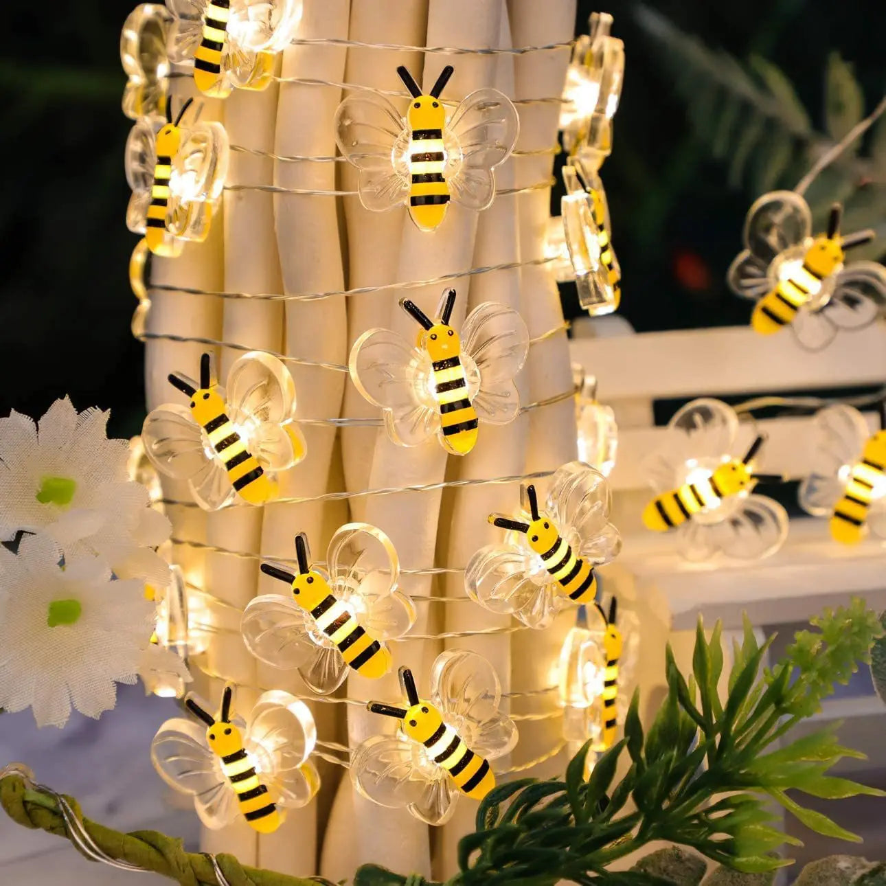 Bee Fairy String Lights – 2m 20 LED Bumble Bee Party Garland