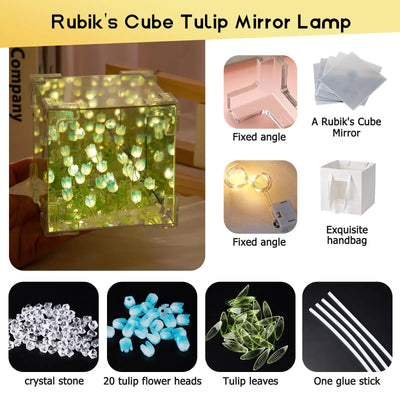 DIY Tulip Decorative Bedside Table Lamp shown as soft ambient home lighting