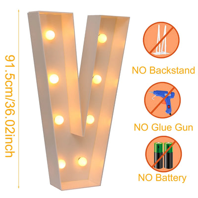 Giant LED Letter Light Frame Box – 91.5cm DIY Name Balloon Filling Box for Parties
