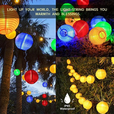 Lantern String Lights Solar Battery design detail view