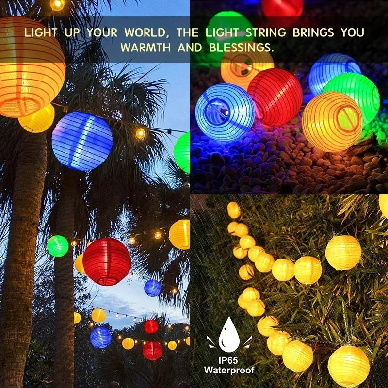 Lantern String Lights Solar Battery design detail view