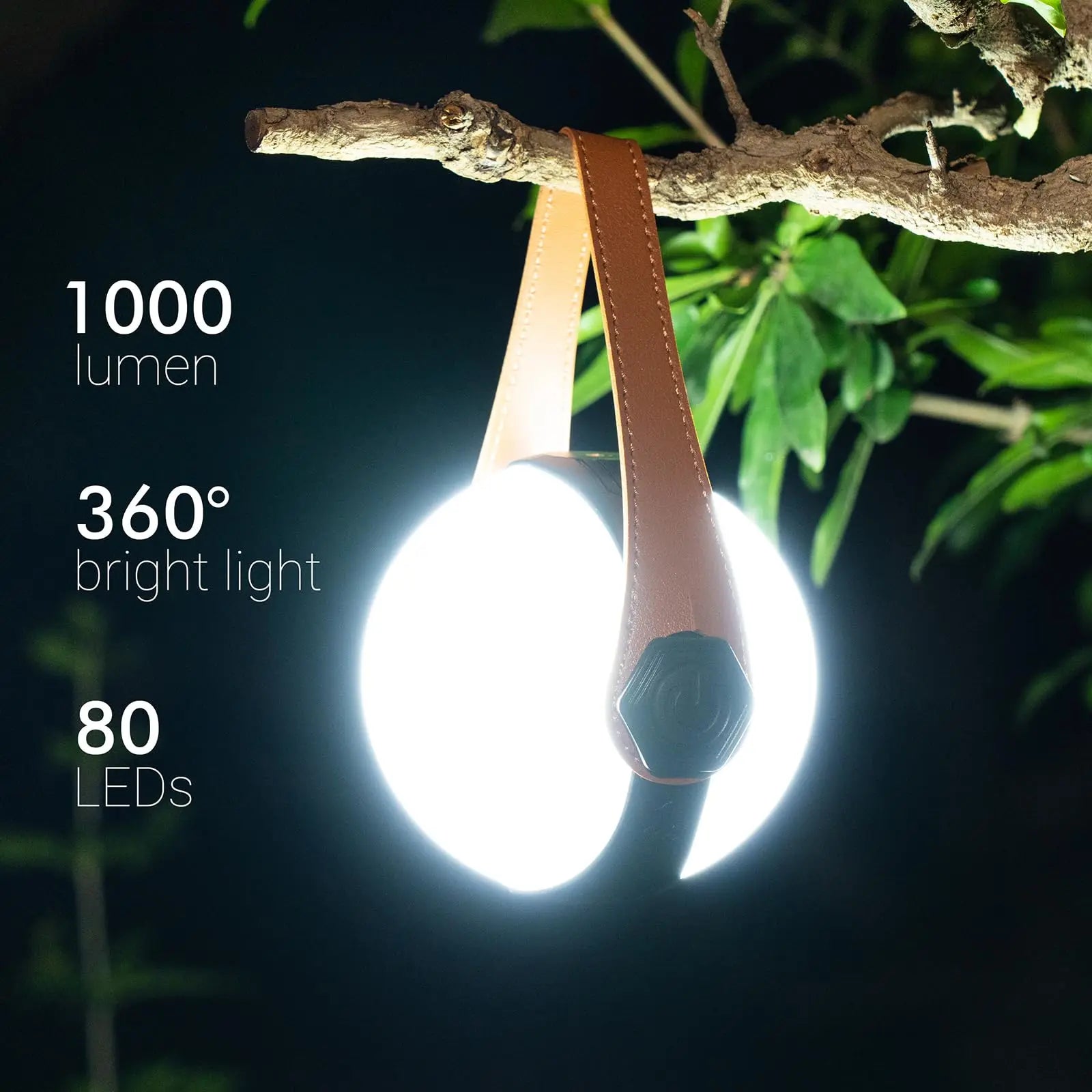 1000LM Rechargeable LED Camping Lantern – IPX5 Waterproof Hanging Tent Light