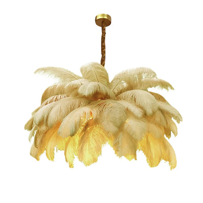 Novelty Animal Dimmable feather ceiling light for soft bedroom ambience