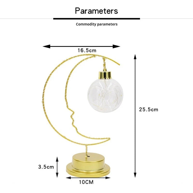 Star Moon Bedside Table Lamp Battery alternate product view