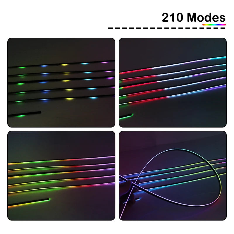 RGB Car Ambient Interior Lights – Full Colour LED Streamer Strip for Dashboard & Footwell