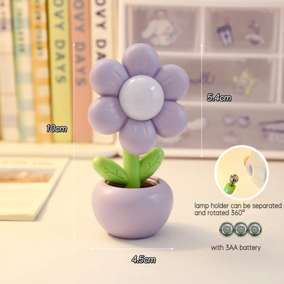 Mini Floral Potted Bedside Table Lamp alternate product view