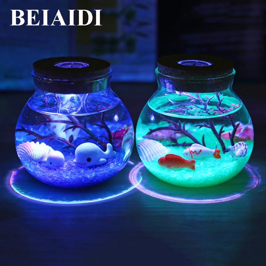 Stone Ocean Lamp Color-Changing for nursery or kids room decor, in Blue Stone or White Stone