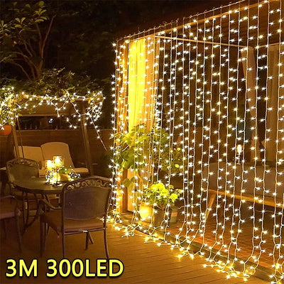 LED Curtain Fairy Lights – 8-Mode USB Holiday Window Garland