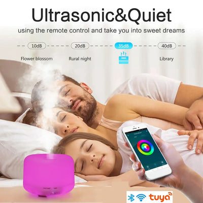 WiFi 500ML Electric Humidifier Night Light Remote Control close-up product view