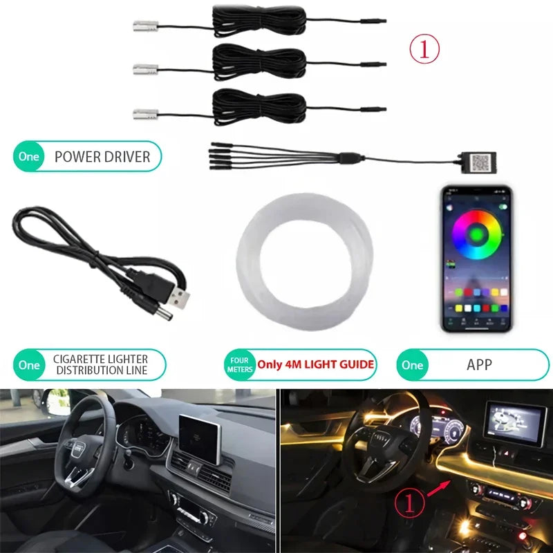 Flexible El Wire Neon Wall Light Dimmable USB close-up product view