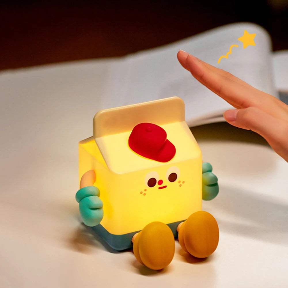 Milk Carton LED Atmosphere Light – Touch Switch USB Reading & Bedside Lamp