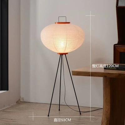 Akari Inspired Rice Floor Lamp shown as soft ambient home lighting