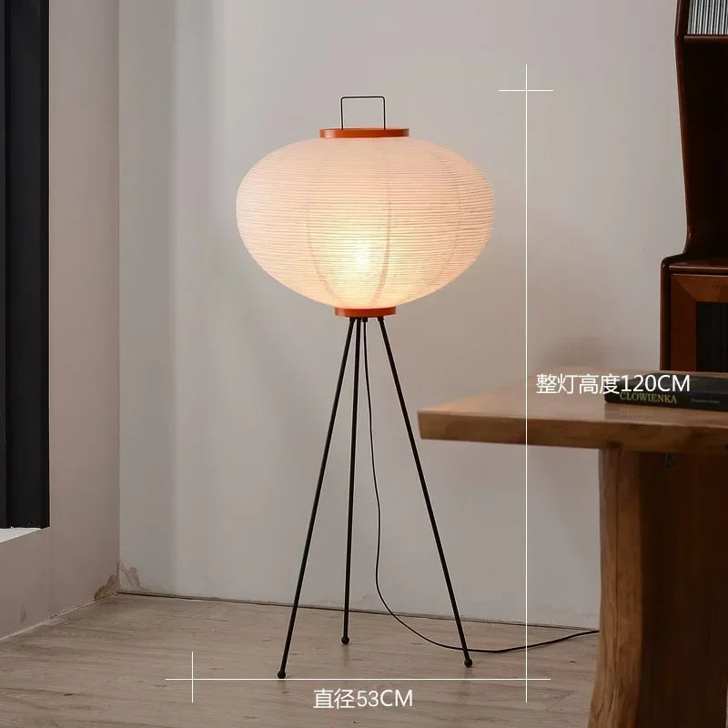 Akari Inspired Rice Floor Lamp shown as soft ambient home lighting