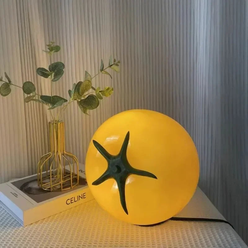 2024 Tomato Dining Bedside Table Lamp close-up product view, in yellow or red