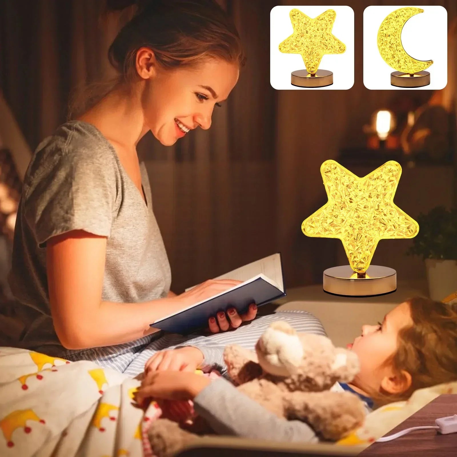 Rechargeable Moon & Star USB Nightlight