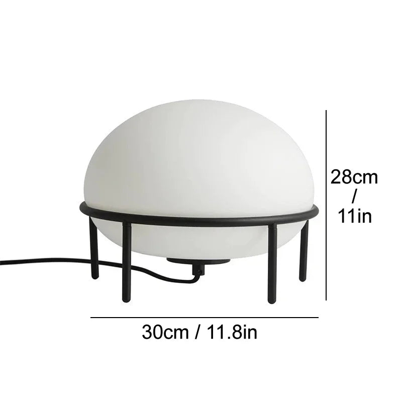 Nordic Glass Ball Desk Lamp – Danish-Style Bedside Table Light for Bedroom & Living Room