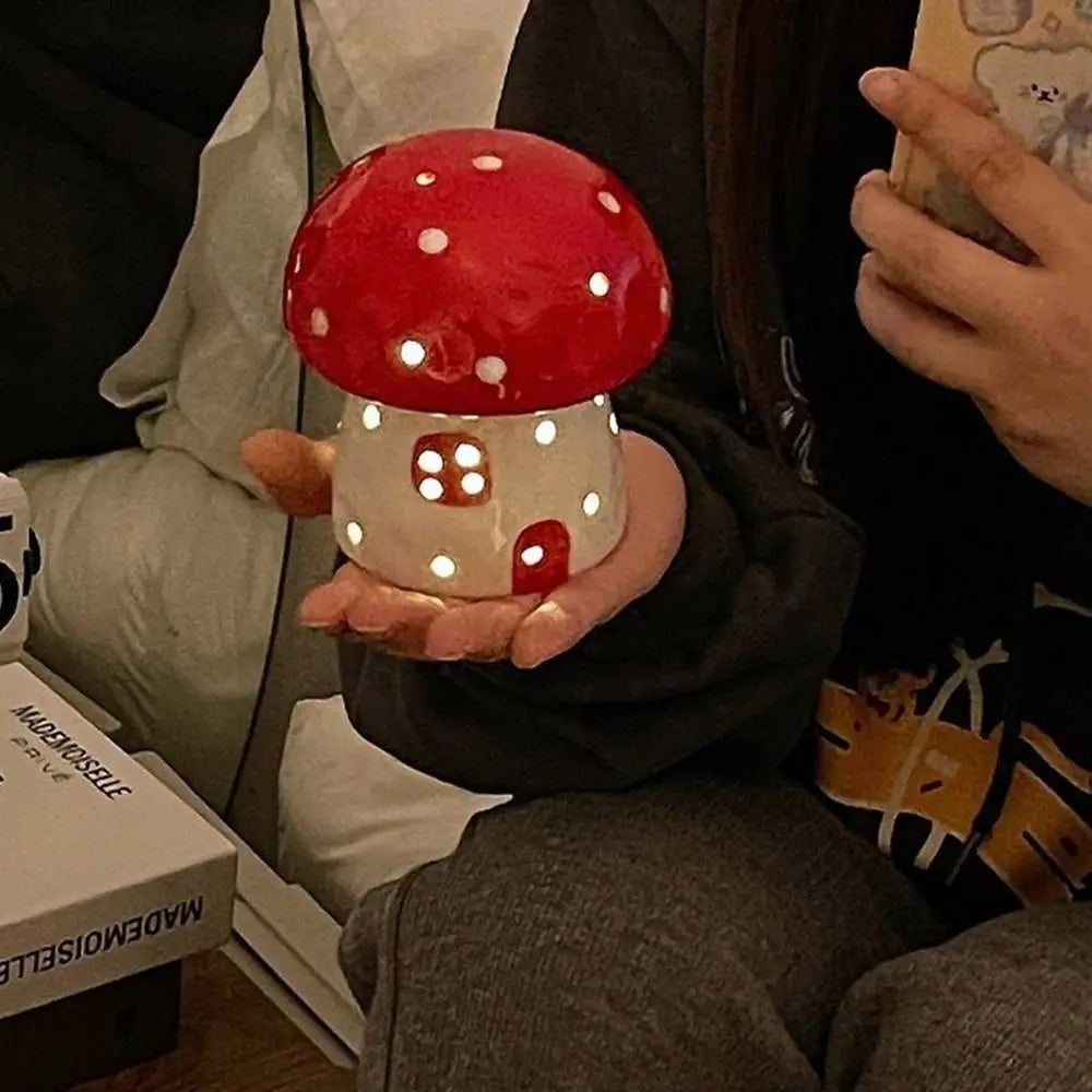 Enchanted Ceramic Mushroom Nightlight – Six Colors