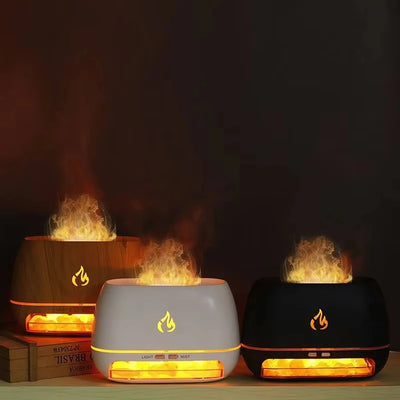 Stone Wood Humidifier Night Light design detail view