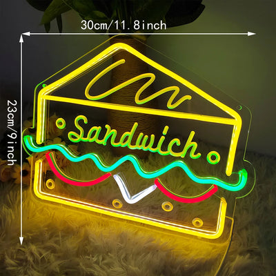 Fries Pizza Neon Wall Light USB decorative lighting detail