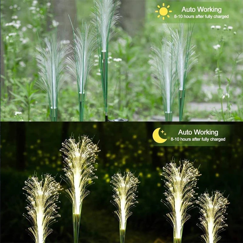 Flower Fiber Reed Outdoor Garden Light Solar design detail view