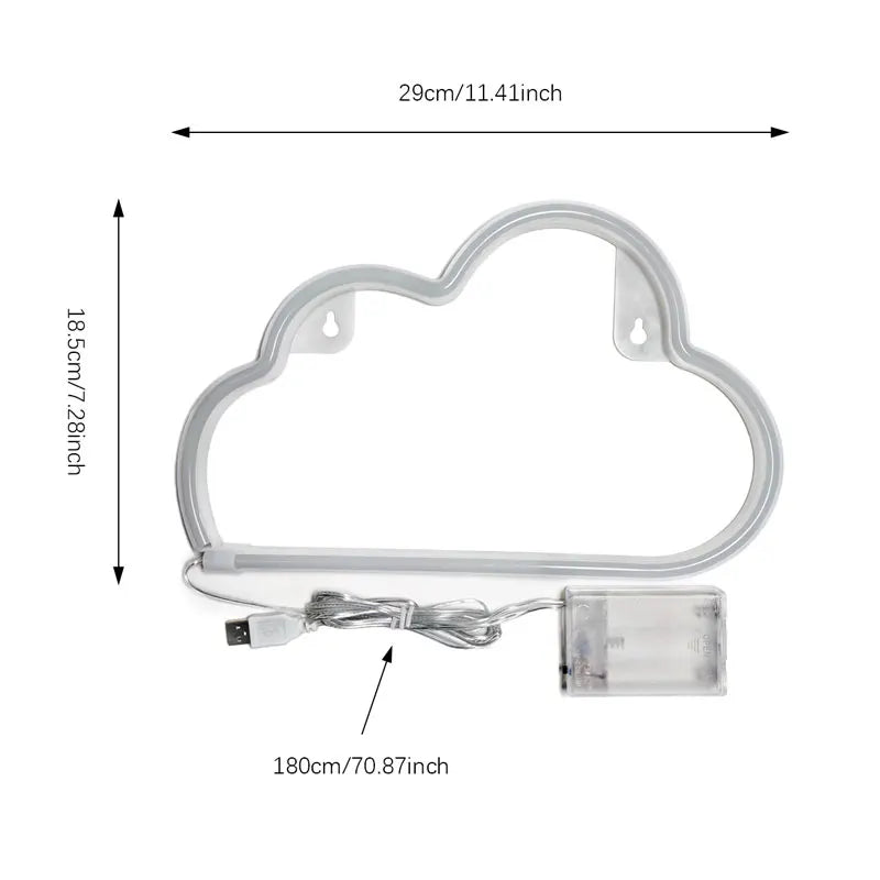 Cloud Neon Wall Light USB close-up product view, in Cloud Blue Light