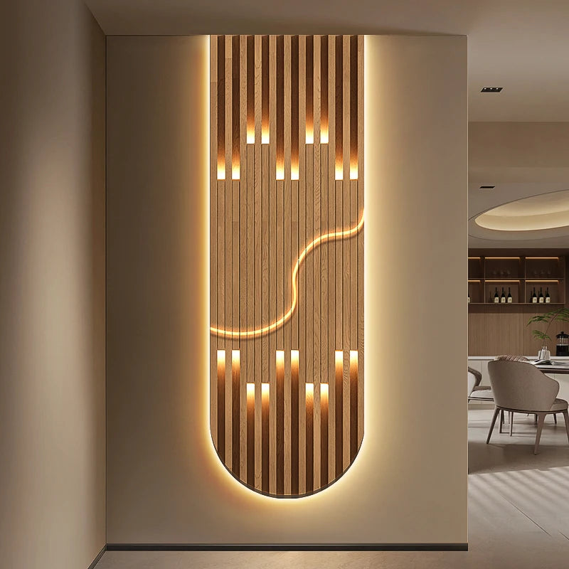Abstract Mural Luxury Wall Light Dimmable shown as soft ambient home lighting
