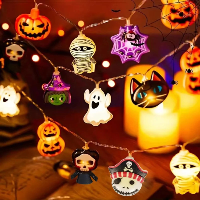 Halloween Party 3D Pumpkin, Ghost & Spider Web String Lights
