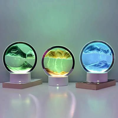 Luminous Quicksand Hourglass Ornament – LED Sand Art Painting for Living Room & Office