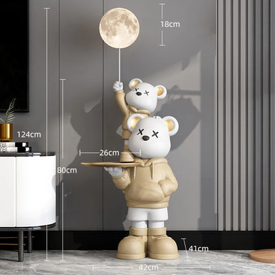 Groot Figurine Storage Organiser – Moonlight LED Sofa-Side Tray Décor with Piggy Bank